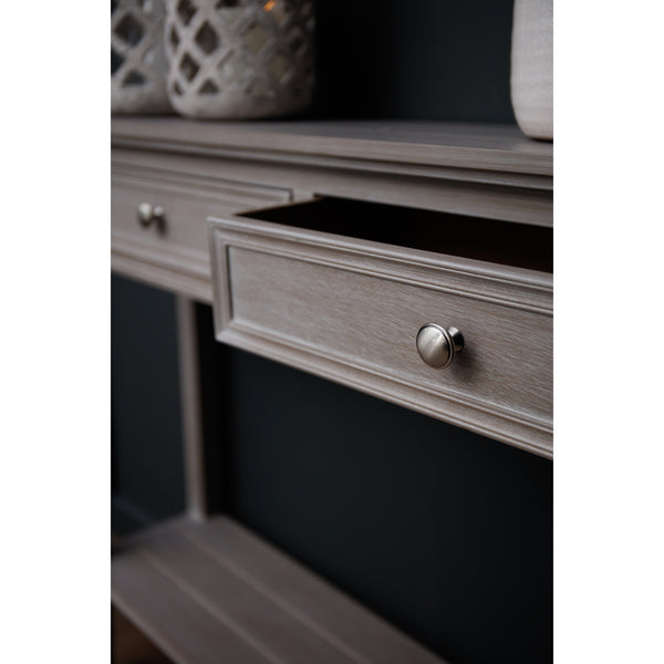 Serene Collection Four Drawer Console Table – Distressed Grey Hardwood with Ample Storage - My Store