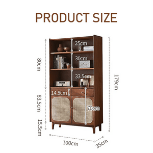 Ruby Tall Sideboard Cabinet – Solid Wood Antique Storage Unit in Walnut Finish, Modern Contemporary Tall Cabinet with Spacious Shelving - Sleek Furniture