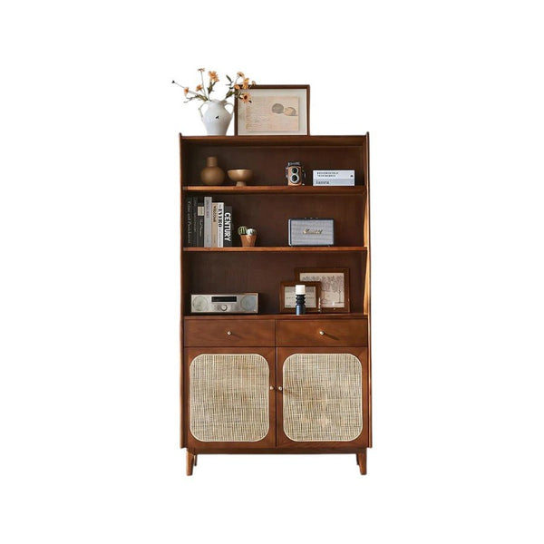 Ruby Tall Sideboard Cabinet – Solid Wood Antique Storage Unit in Walnut Finish, Modern Contemporary Tall Cabinet with Spacious Shelving - Sleek Furniture
