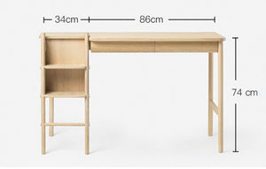 Sadie Office Desk in Ash Finish – Contemporary Wooden Home Office Writing Desk with Sturdy Legs, Modern Study Computer Workstation Table for Bedroom, Living Room & Workspace - Sleek Furniture