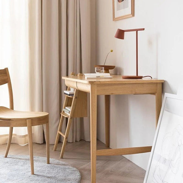 Sadie Office Desk in Ash Finish – Contemporary Wooden Home Office Writing Desk with Sturdy Legs, Modern Study Computer Workstation Table for Bedroom, Living Room & Workspace - Sleek Furniture