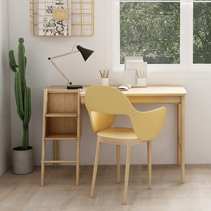 Sadie Office Desk in Ash Finish – Contemporary Wooden Home Office Writing Desk with Sturdy Legs, Modern Study Computer Workstation Table for Bedroom, Living Room & Workspace - Sleek Furniture