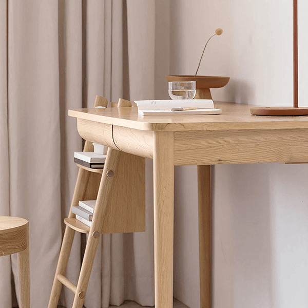 Sadie Office Desk in Ash Finish – Contemporary Wooden Home Office Writing Desk with Sturdy Legs, Modern Study Computer Workstation Table for Bedroom, Living Room & Workspace - Sleek Furniture