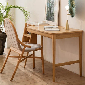 Sadie Office Desk in Ash Finish – Contemporary Wooden Home Office Writing Desk with Sturdy Legs, Modern Study Computer Workstation Table for Bedroom, Living Room & Workspace - Sleek Furniture