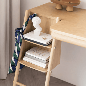 Sadie Office Desk in Ash Finish – Contemporary Wooden Home Office Writing Desk with Sturdy Legs, Modern Study Computer Workstation Table for Bedroom, Living Room & Workspace - Sleek Furniture