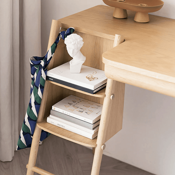 Sadie Office Desk in Ash Finish – Contemporary Wooden Home Office Writing Desk with Sturdy Legs, Modern Study Computer Workstation Table for Bedroom, Living Room & Workspace - Sleek Furniture