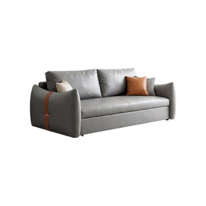 Sakura Sofa Bed with Storage, Folding Pull Out Sofa Bed with Hidden Storage, Leathaire Upholstered Convertible Sleeper Sofa for Living Room or Guest Room - Sleek Furniture