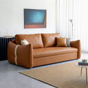 Sakura Sofa Bed with Storage, Folding Pull Out Sofa Bed with Hidden Storage, Leathaire Upholstered Convertible Sleeper Sofa for Living Room or Guest Room - Sleek Furniture