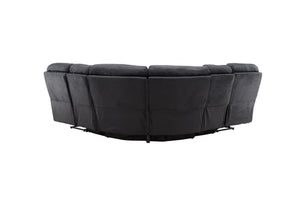 Saranda Recliner Corner Sofa, Black – Luxurious Microfiber L-Shaped Sofa with Electric Recliner Function, Spacious and Comfortable Seating for Living Room