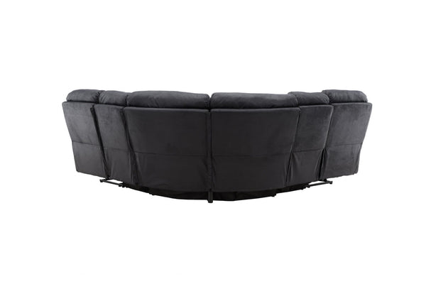 Saranda Recliner Corner Sofa, Black – Luxurious Microfiber L-Shaped Sofa with Electric Recliner Function, Spacious and Comfortable Seating for Living Room