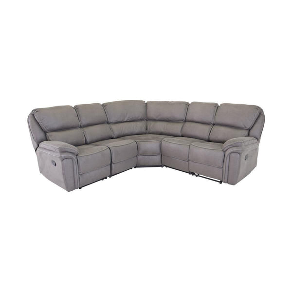 Mmilo Saranda Recliner Corner Sofa, Grey – Luxurious Microfiber L-Shaped Sofa with Electric Recliner Function, High Comfort & Spacious Design for Modern Living Rooms