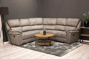 Mmilo Saranda Recliner Corner Sofa, Grey – Luxurious Microfiber L-Shaped Sofa with Electric Recliner Function, High Comfort & Spacious Design for Modern Living Rooms