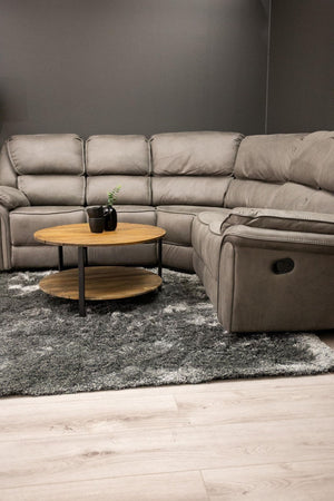 Mmilo Saranda Recliner Corner Sofa, Grey – Luxurious Microfiber L-Shaped Sofa with Electric Recliner Function, High Comfort & Spacious Design for Modern Living Rooms