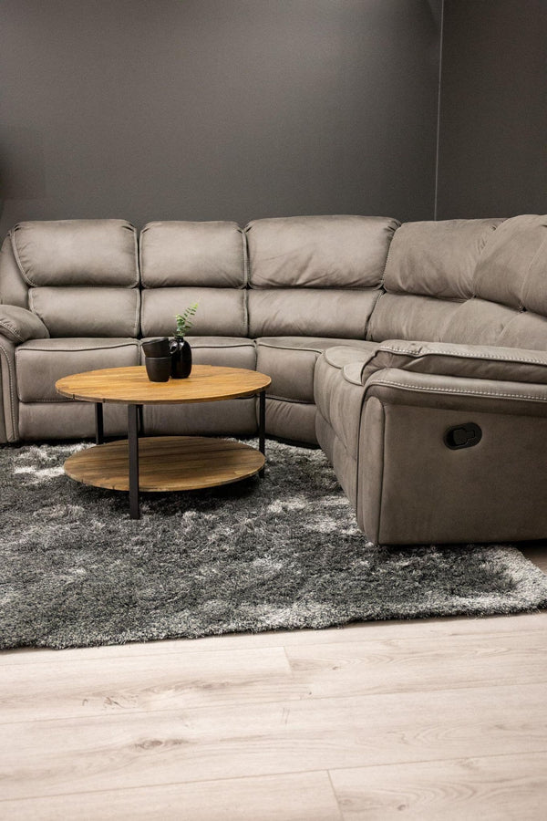 Mmilo Saranda Recliner Corner Sofa, Grey – Luxurious Microfiber L-Shaped Sofa with Electric Recliner Function, High Comfort & Spacious Design for Modern Living Rooms