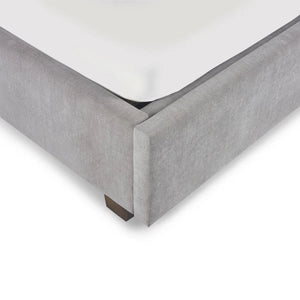 Savannah Grey Velvet Ottoman Storage Bed with Fluted Headboard - Sleek Furniture