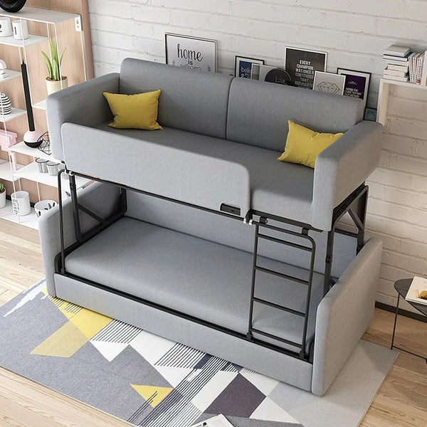 SB142 Two Seater Sofa Bed | Made-to-Order Modern Convertible Sofa Bed for Living Room & Guest Room | Linen Upholstered Steel Frame High Density Sponge Sleeper Sofa (SB142) - Sleek Furniture