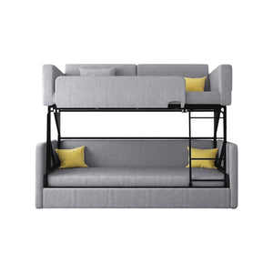 SB142 Two Seater Sofa Bed | Made-to-Order Modern Convertible Sofa Bed for Living Room & Guest Room | Linen Upholstered Steel Frame High Density Sponge Sleeper Sofa (SB142) - Sleek Furniture