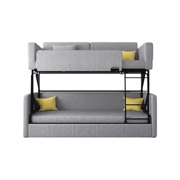 SB142 Two Seater Sofa Bed | Made-to-Order Modern Convertible Sofa Bed for Living Room & Guest Room | Linen Upholstered Steel Frame High Density Sponge Sleeper Sofa (SB142) - Sleek Furniture