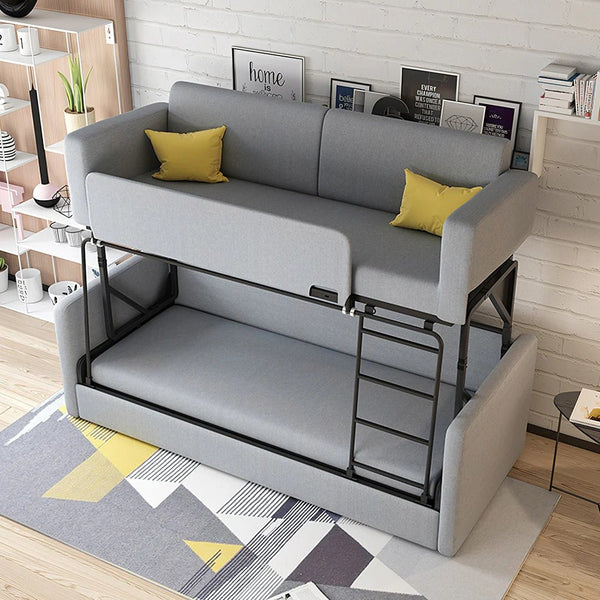 SB142 Two Seater Sofa Bed | Made-to-Order Modern Convertible Sofa Bed for Living Room & Guest Room | Linen Upholstered Steel Frame High Density Sponge Sleeper Sofa (SB142) - Sleek Furniture