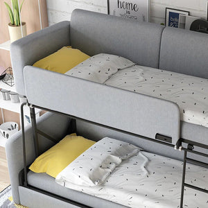 SB142 Two Seater Sofa Bed | Made-to-Order Modern Convertible Sofa Bed for Living Room & Guest Room | Linen Upholstered Steel Frame High Density Sponge Sleeper Sofa (SB142) - Sleek Furniture