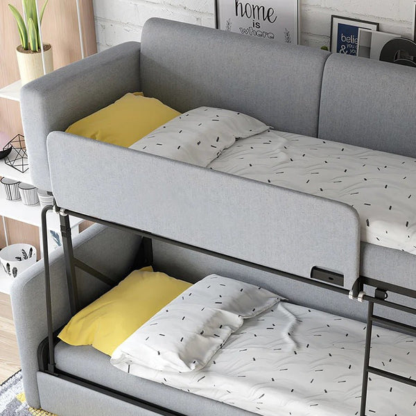 SB142 Two Seater Sofa Bed | Made-to-Order Modern Convertible Sofa Bed for Living Room & Guest Room | Linen Upholstered Steel Frame High Density Sponge Sleeper Sofa (SB142) - Sleek Furniture