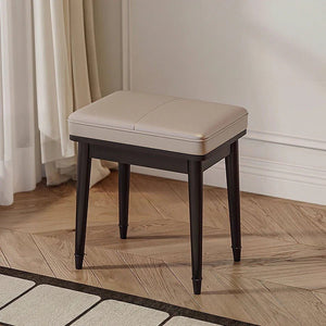 Scarlett Dressing Table Set with LED Mirror, Side Storage Cabinet & Stool – Modern Vanity Unit with Glass Top (Walnut & Black Finish) - Sleek Furniture