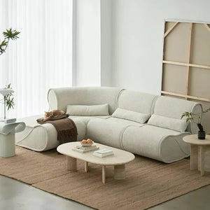 Shimizu Modular 3 Seater Corner Sofa | Luxury Bouclé Upholstered Sectional Sofa with High-Density Foam | Modern Contemporary L-Shape Couch for Living Room - Sleek Furniture