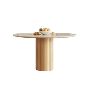 Sienna Round Dining Table – Premium Terrazzo Top with Solid Oak Wood Base | Modern Round Dining Table for 4–6 Seater Dining Room, Contemporary Statement Centrepiece Furniture - Sleek Furniture