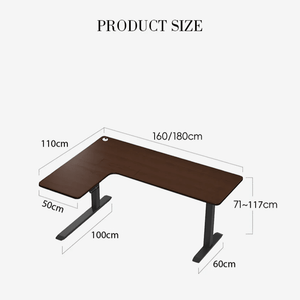 Smart Electric Height Adjustable Standing Office Desk – L - Shaped Corner Computer Desk with Motorized Lift System, Ergonomic Modern Workstation for Home & Office (Walnut & Black) - Sleek Furniture