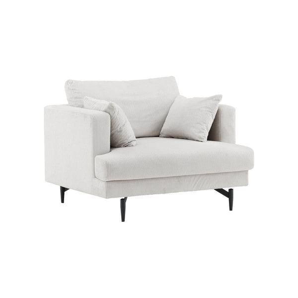 Sofia Beige Armchair | Velvet Upholstery with Nordic Design & Metal Legs