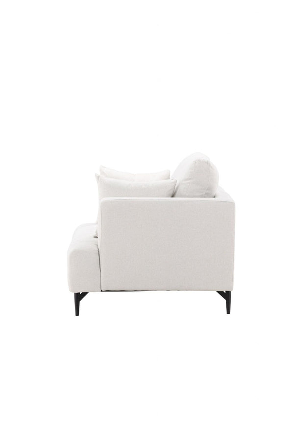 Sofia Beige Armchair | Velvet Upholstery with Nordic Design & Metal Legs