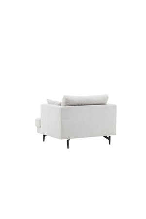 Sofia Beige Armchair | Velvet Upholstery with Nordic Design & Metal Legs