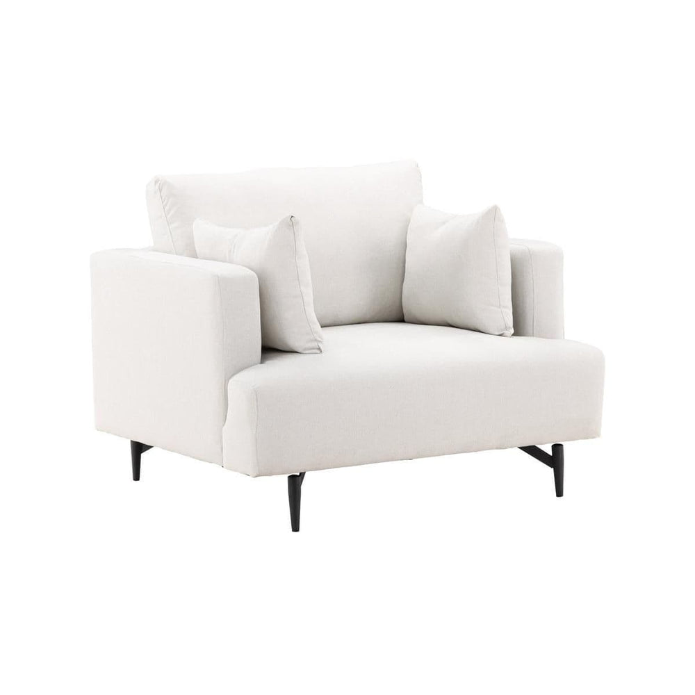 Sofia Beige Armchair | Velvet Upholstery with Nordic Design & Metal Legs