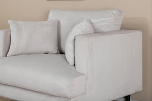 Sofia Beige Armchair | Velvet Upholstery with Nordic Design & Metal Legs