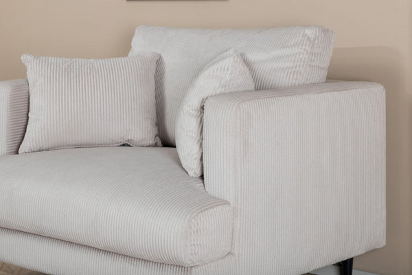 Sofia Beige Armchair | Velvet Upholstery with Nordic Design & Metal Legs