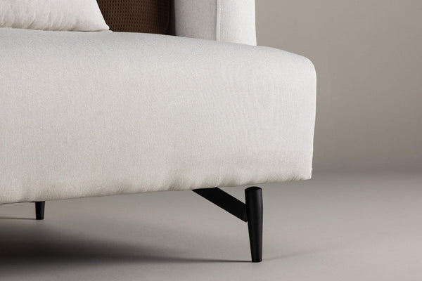 Sofia Beige Armchair | Velvet Upholstery with Nordic Design & Metal Legs