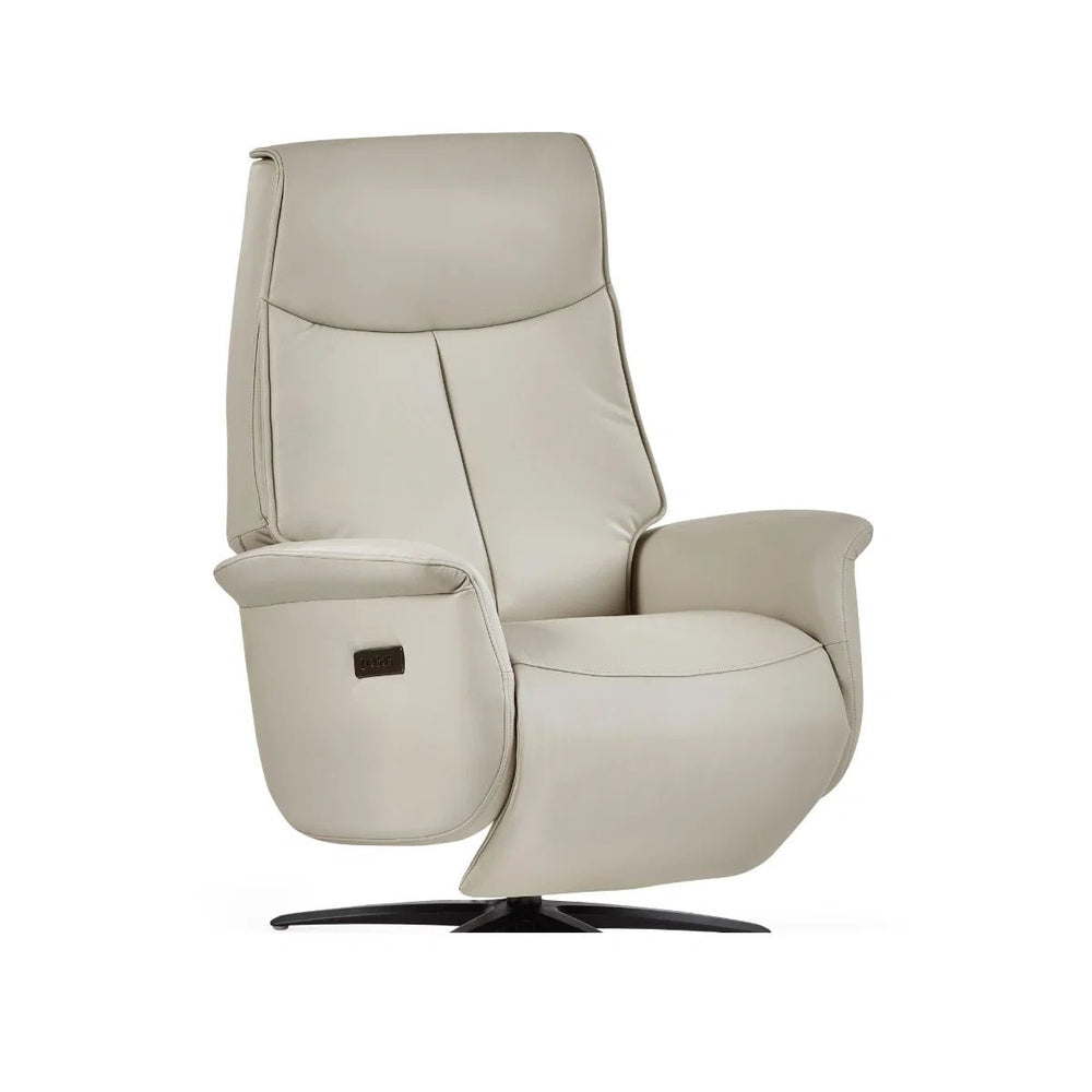 Sofia Grey Dual Motor Power Recliner Chair with USB Charging Port & Swivel Star Base - Sleek Furniture