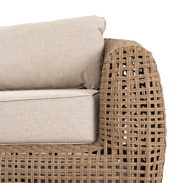Bloom Collection Outdoor Sofa Modern Weather-Resistant Garden Sofa with Durable Frame and Neutral Finish - My Store