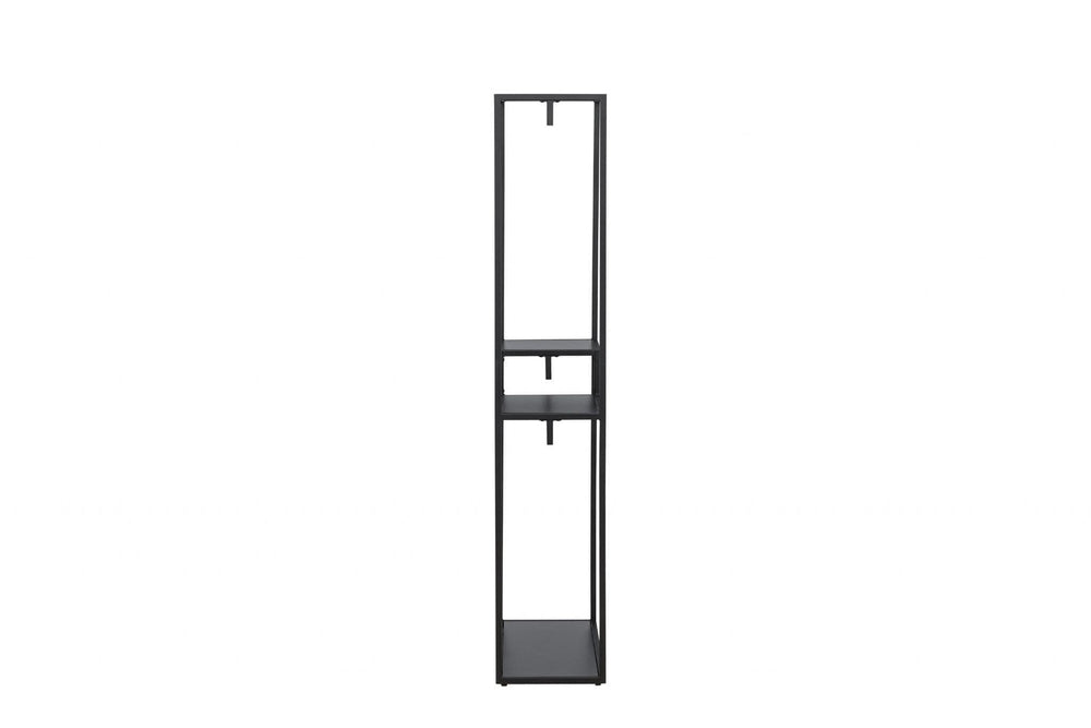 Staal Clothing Hanger, Black | Modern Steel Clothes Rack with Shelves