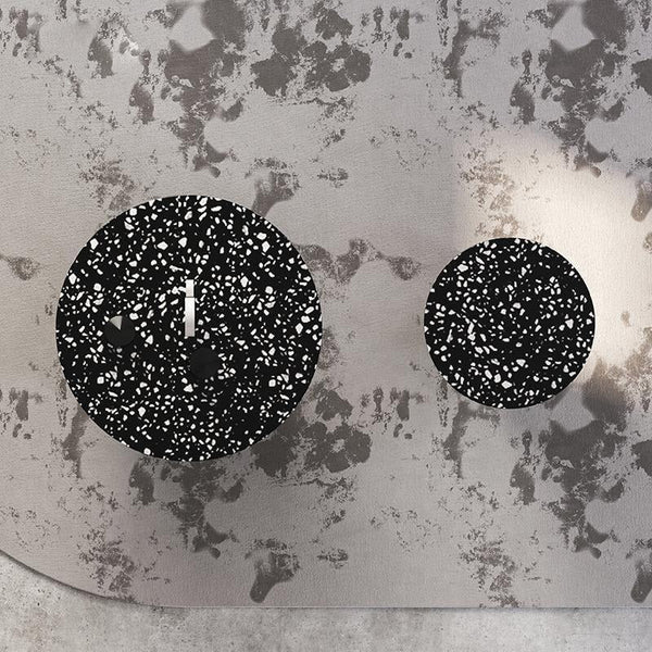 Star Nesting Coffee Table Set of 2 | Contemporary Black Stone & MDF Side Tables | Modern Living Room Accent Tables | Space - Saving Nested Design - Sleek Furniture