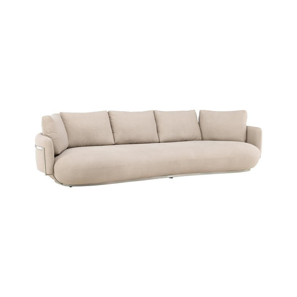 Stellar 4-Seater Sofa in Beige | Modern Fabric Couch with Cushions | Contemporary Living Room Sofa by Venture Homes