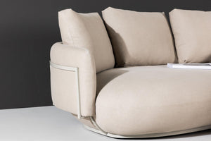 Stellar 4-Seater Sofa in Beige | Modern Fabric Couch with Cushions | Contemporary Living Room Sofa by Venture Homes