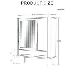 Sten Modern Shoe Storage Cabinet Unit with Metal Frame, MDF Shelving & Glass Detail – Freestanding Contemporary Entryway Shoe Organizer (Grey/Black/Red) - Sleek Furniture