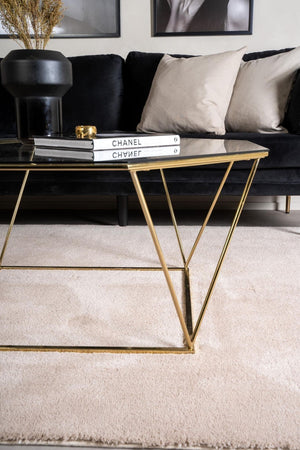 Mmilo Österlen Octagonal Sofa Table 100 cm | Gold Steel Frame with Glass Top, Modern Coffee Table