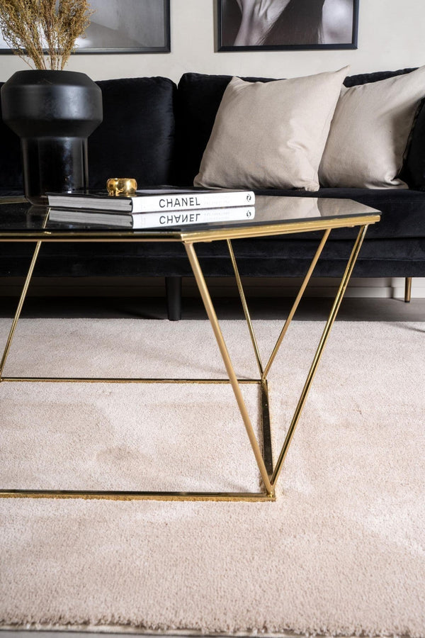 Mmilo Österlen Octagonal Sofa Table 100 cm | Gold Steel Frame with Glass Top, Modern Coffee Table