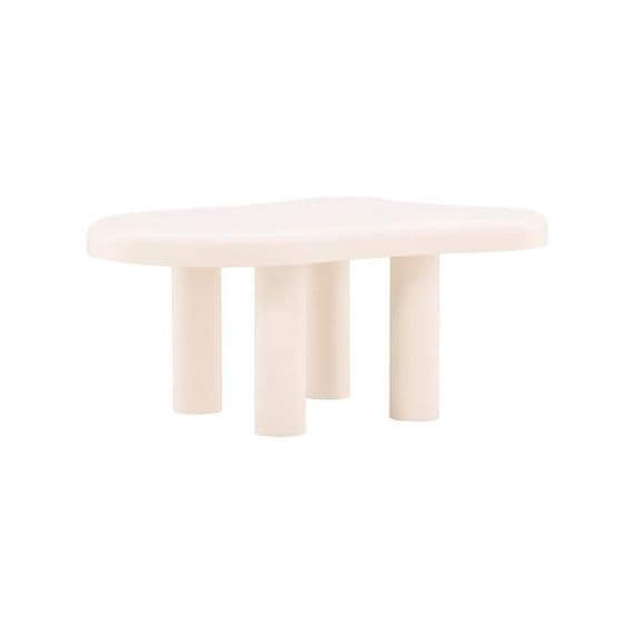 Mmilo Strömstad Sofa Table 100x71 cm – White MDF Coffee Table, Modern Nordic Design for Living Room