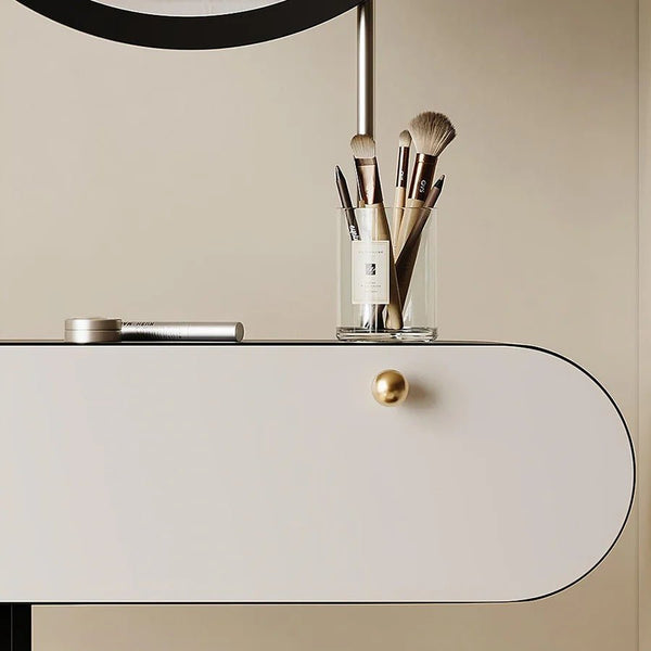 Suzuki Slimline Dressing Table with Mirror & Stool, Small Vanity Makeup Desk with Storage, Modern Bedroom Dressing Table Set - Sleek Furniture