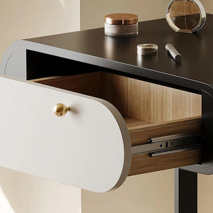Suzuki Slimline Dressing Table with Mirror & Stool, Small Vanity Makeup Desk with Storage, Modern Bedroom Dressing Table Set - Sleek Furniture