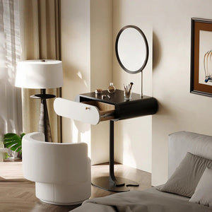 Suzuki Slimline Dressing Table with Mirror & Stool, Small Vanity Makeup Desk with Storage, Modern Bedroom Dressing Table Set - Sleek Furniture
