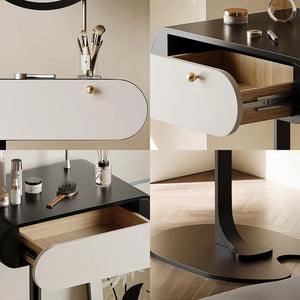 Suzuki Slimline Dressing Table with Mirror & Stool, Small Vanity Makeup Desk with Storage, Modern Bedroom Dressing Table Set - Sleek Furniture